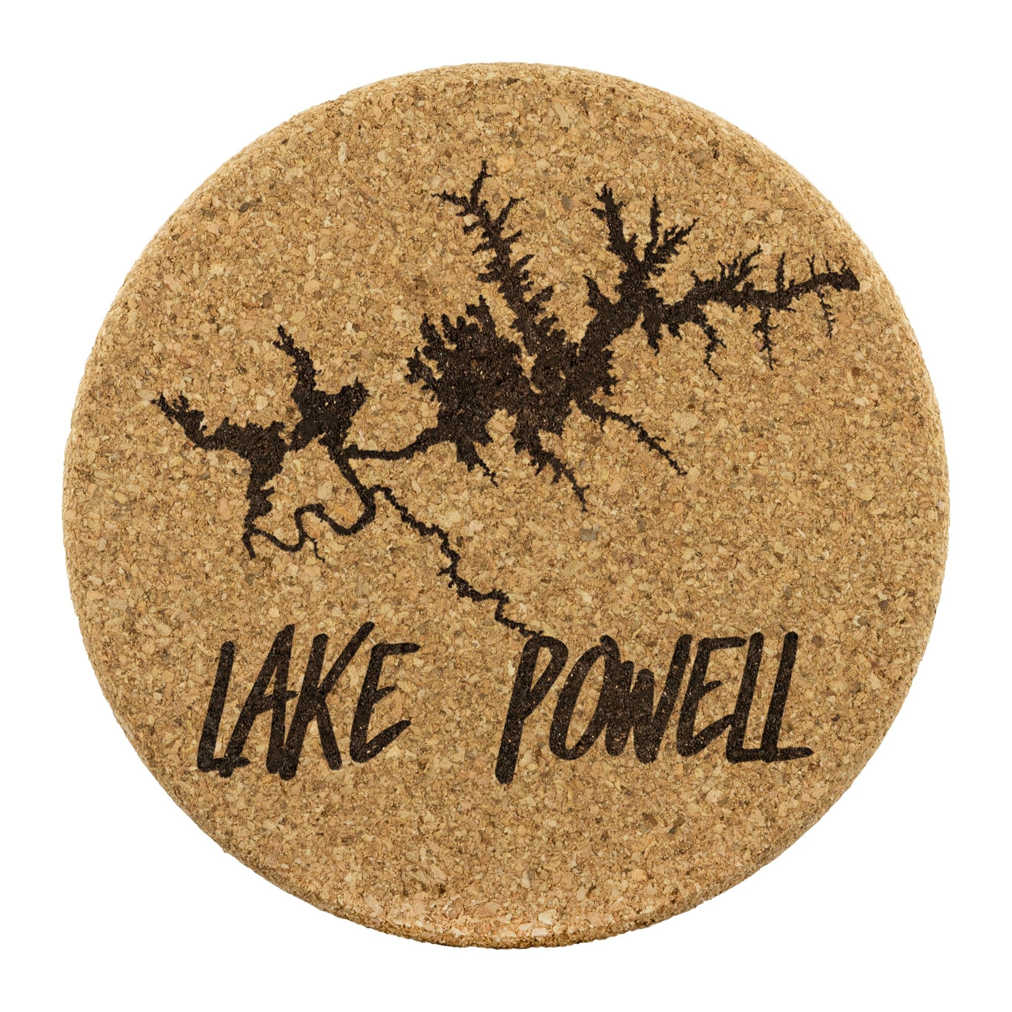 Lake Powell Cork Coaster | Laser Etched | 4-Pack | Lake Gift - Houseboat Kings