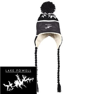 Lake Powell Embroidered Peruvian Hat with Ear Flaps and Braids - Houseboat Kings