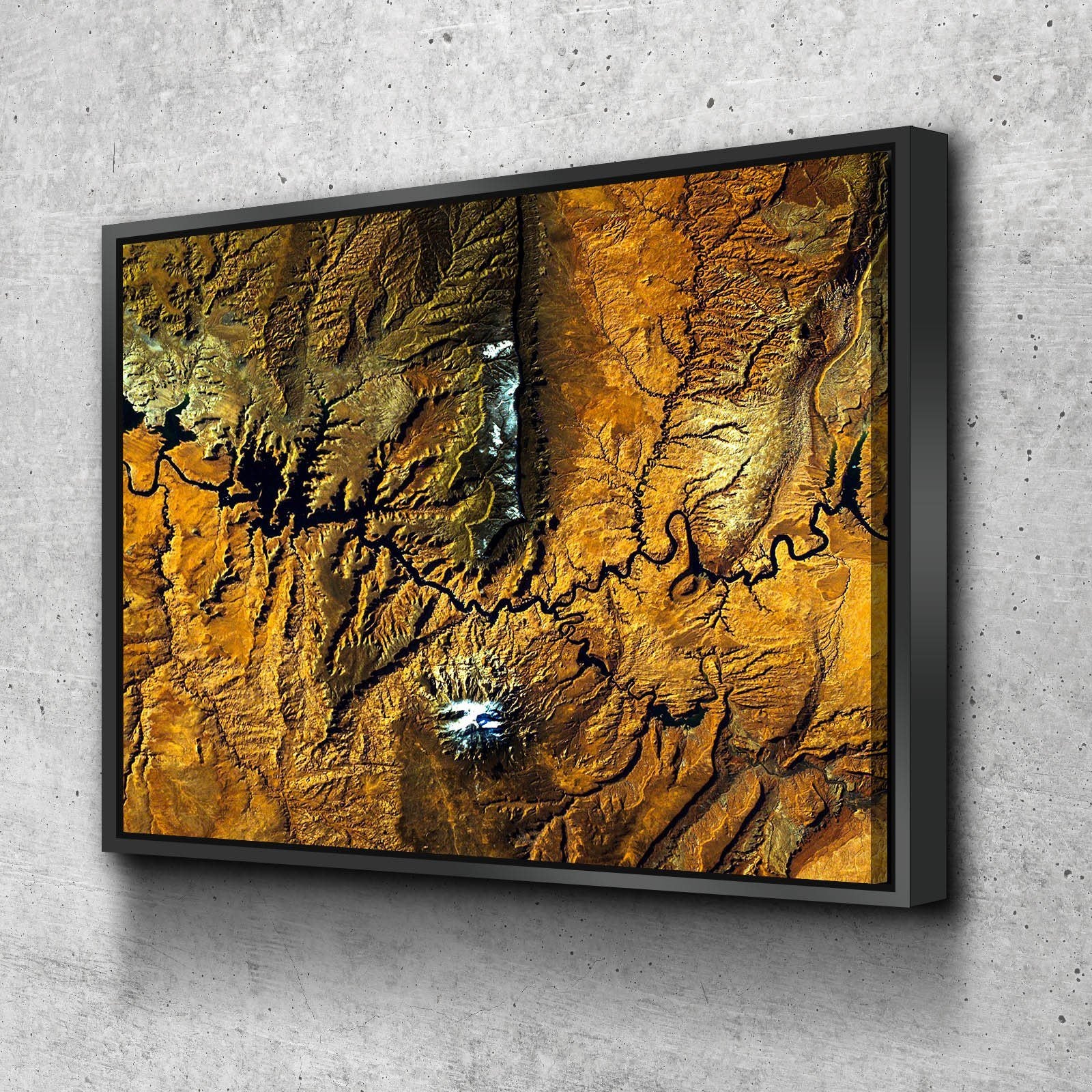 Lake Powell From Space | Caramel Covered Hills | Gallery Quality Canvas Wrap - Houseboat Kings