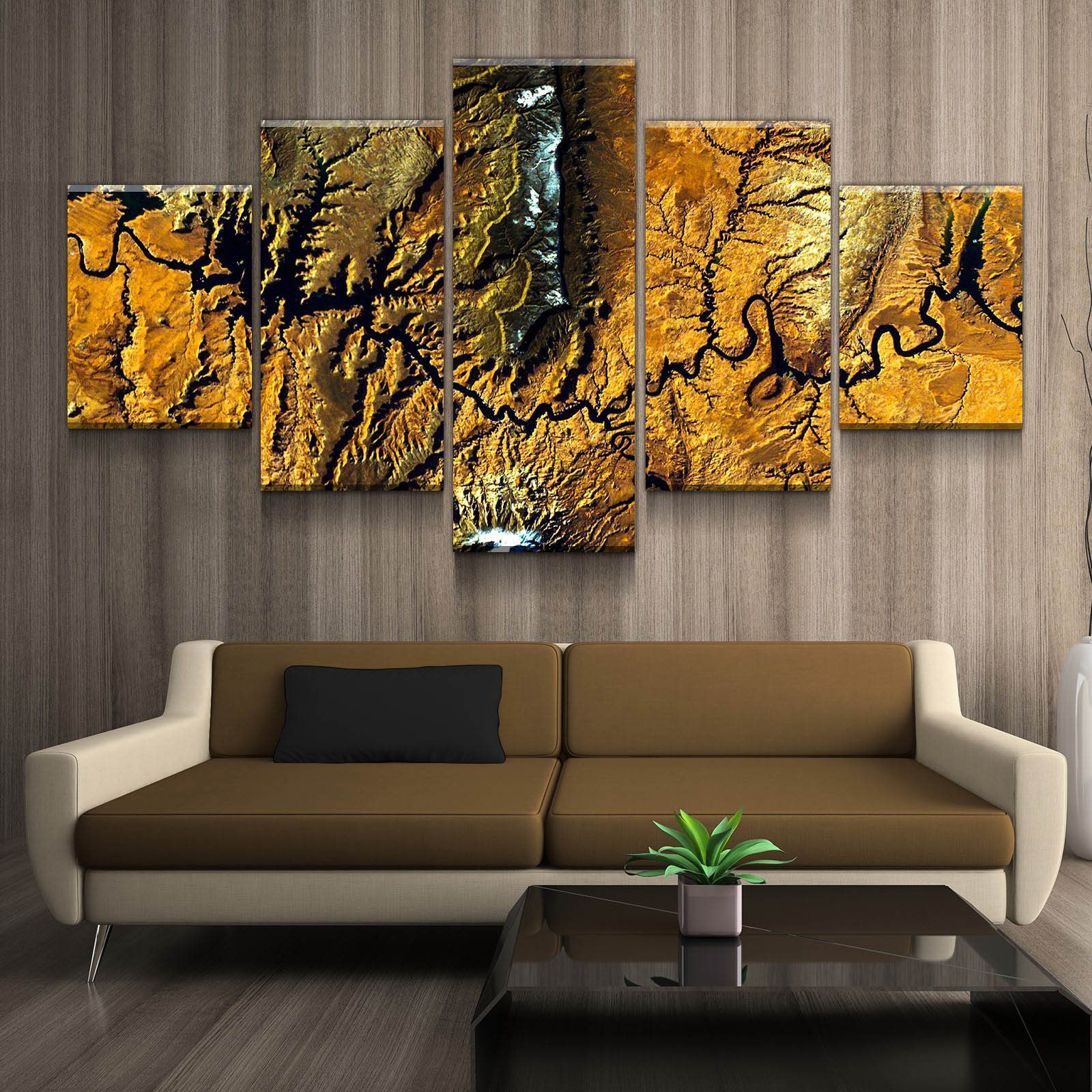 Lake Powell From Space | Caramel Covered Hills | Gallery Quality Canvas Wrap - Houseboat Kings