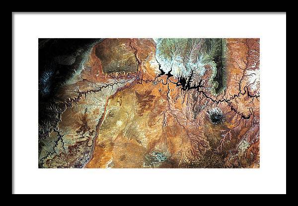 Lake Powell From Space - Confluence - Framed Print - Houseboat Kings