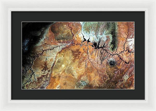 Lake Powell From Space - Confluence - Framed Print - Houseboat Kings