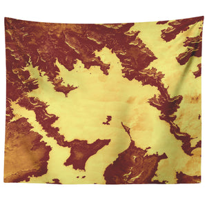 Lake Powell From Space | Golden | Wall Tapestry - Houseboat Kings