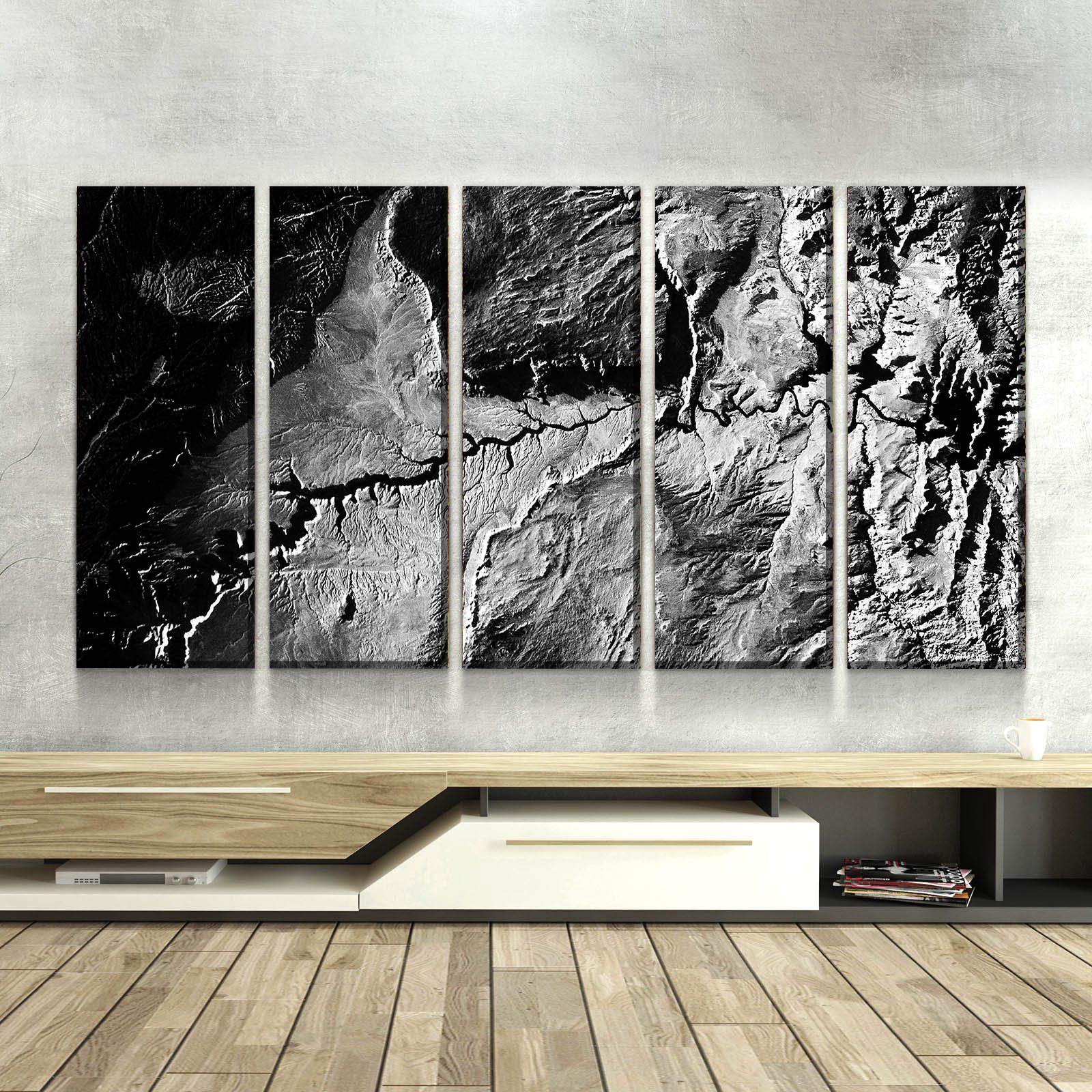 Lake Powell From Space | Monochrome 1 | Gallery Quality Canvas Wrap - Houseboat Kings