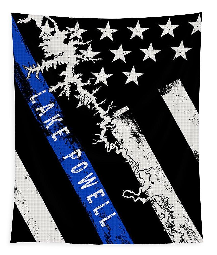 Lake Powell Thin Blue Line - Tapestry - Houseboat Kings