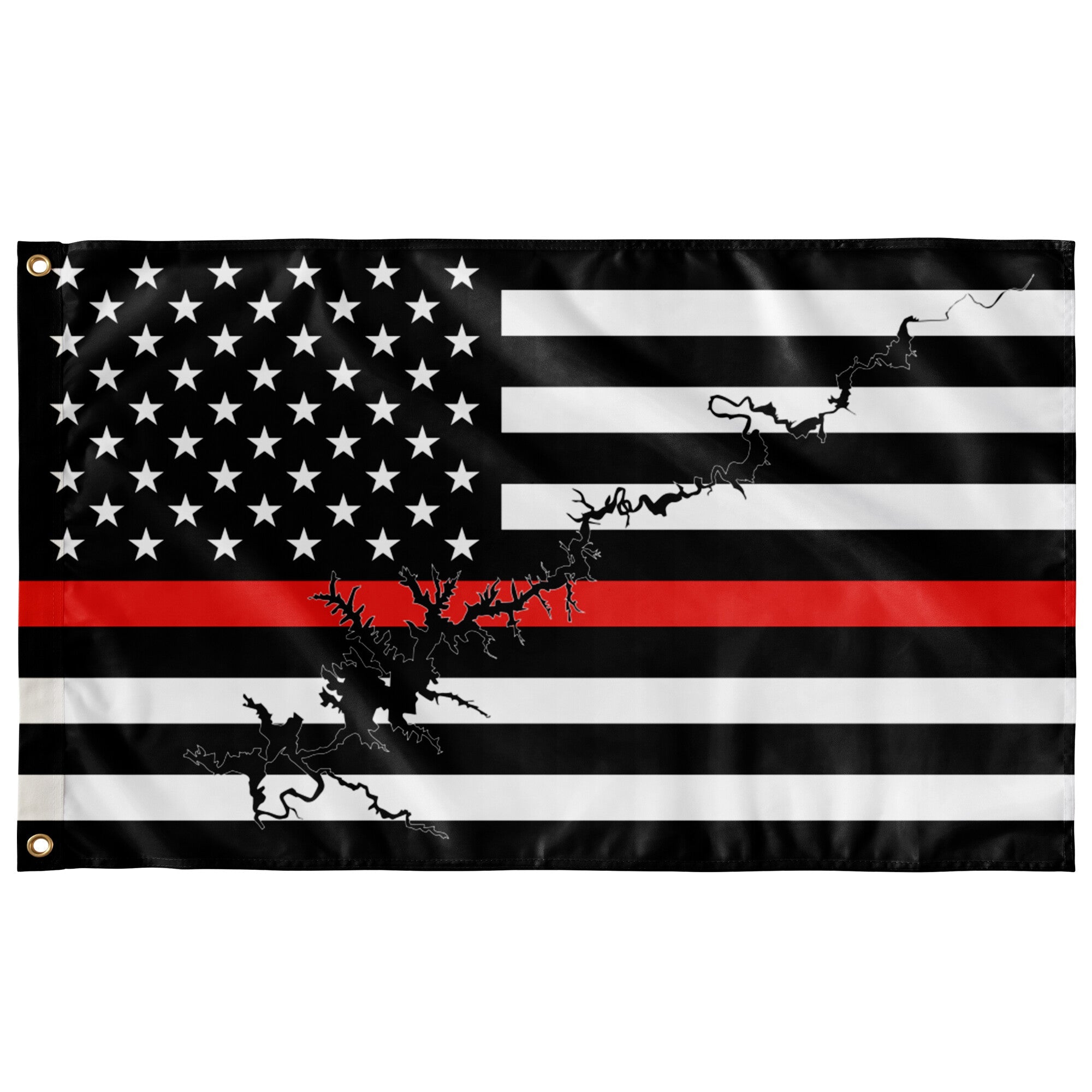 Lake Powell Thin Red Line American Boat Flag Wall Art 