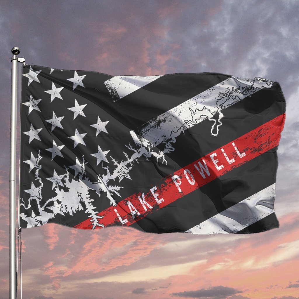Lake Powell Thin Red Line Boat Flag - Houseboat Kings
