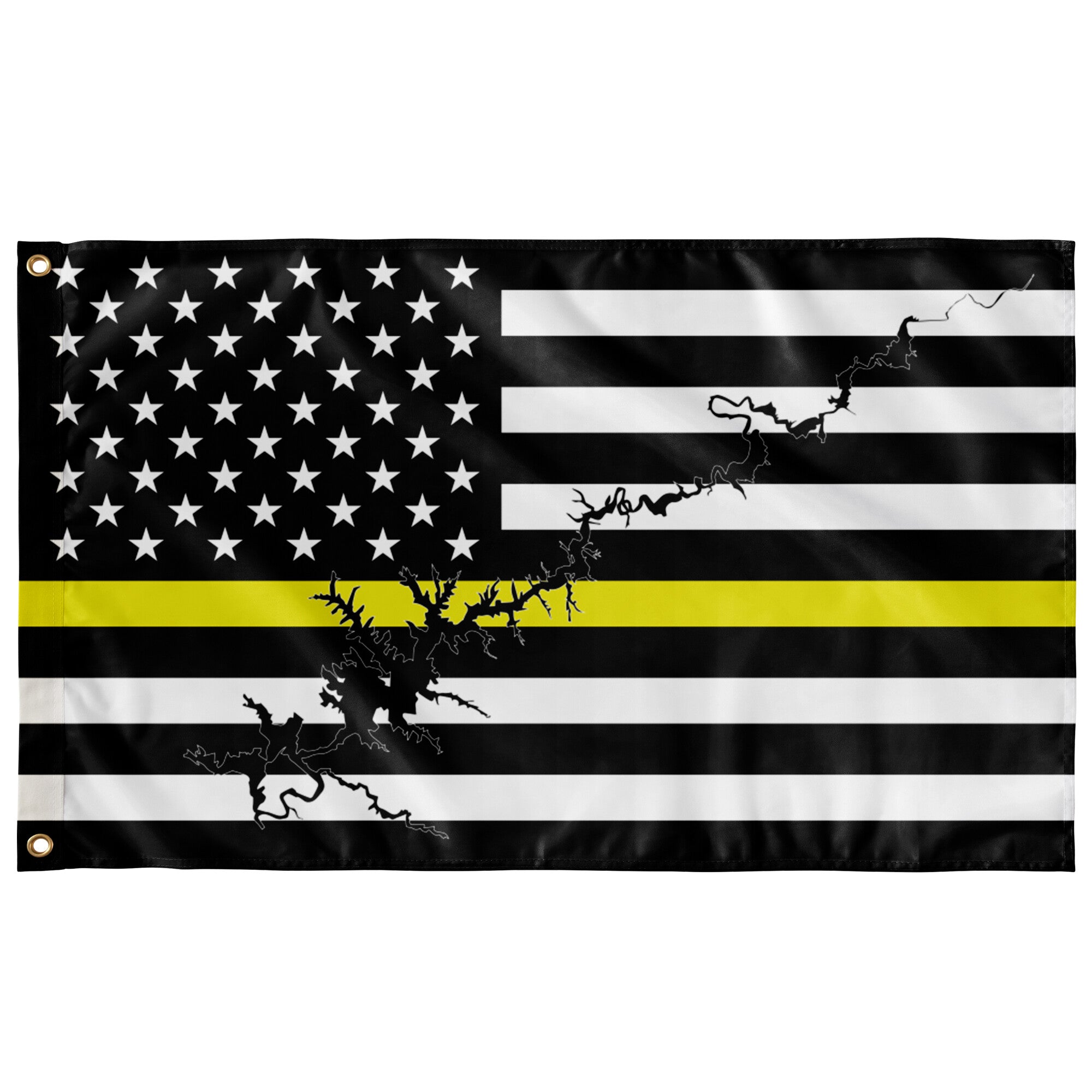 Lake Powell Thin Yellow Line American Boat Flag Wall Art 