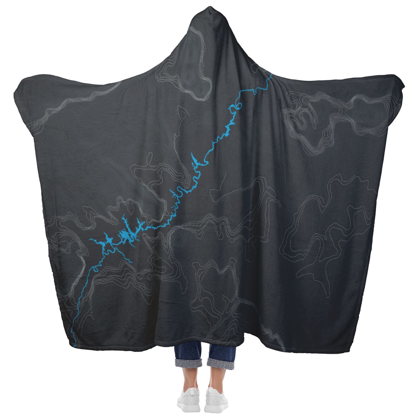Lake Powell Topo Hooded Blanket Hooded Blanket 