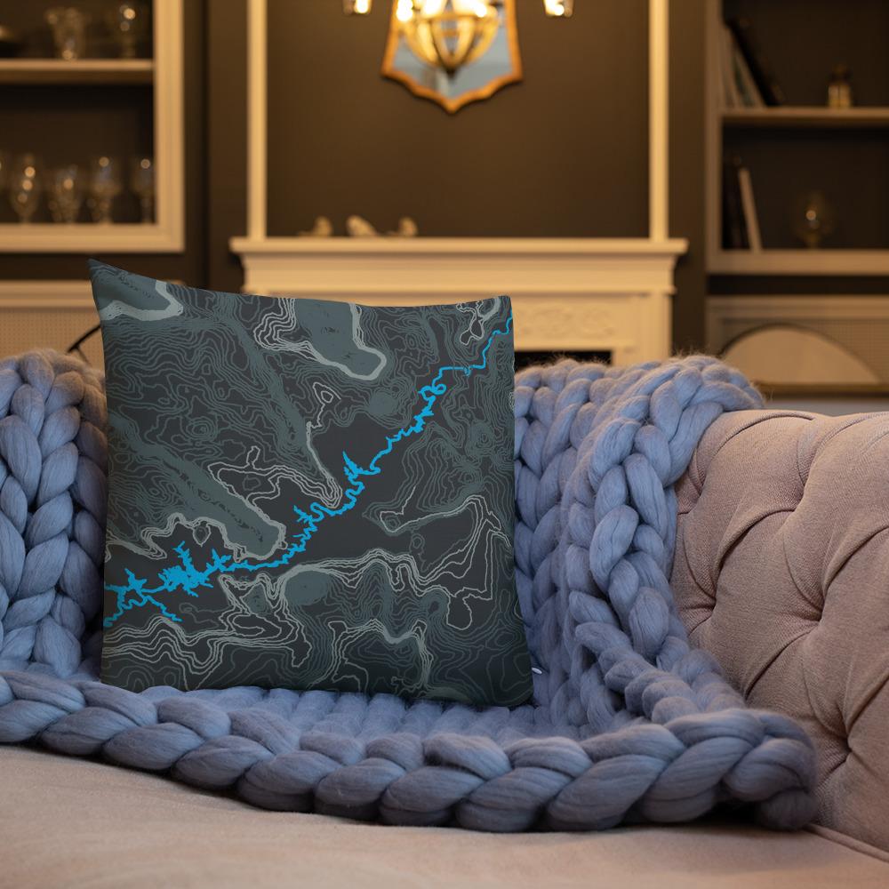 Lake Powell Topo Premium Pillow 18×18 