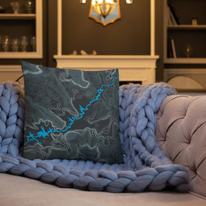 Lake Powell Topo Premium Pillow 18×18 