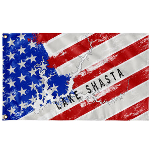 Lake Shasta American Flag Boat Flag & Wall Art - Houseboat Kings