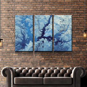 Lake Shasta Art From Space | Calming Blue | Gallery Quality Canvas Wrap - Houseboat Kings