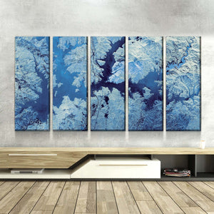 Lake Shasta Art From Space | Calming Blue | Gallery Quality Canvas Wrap - Houseboat Kings