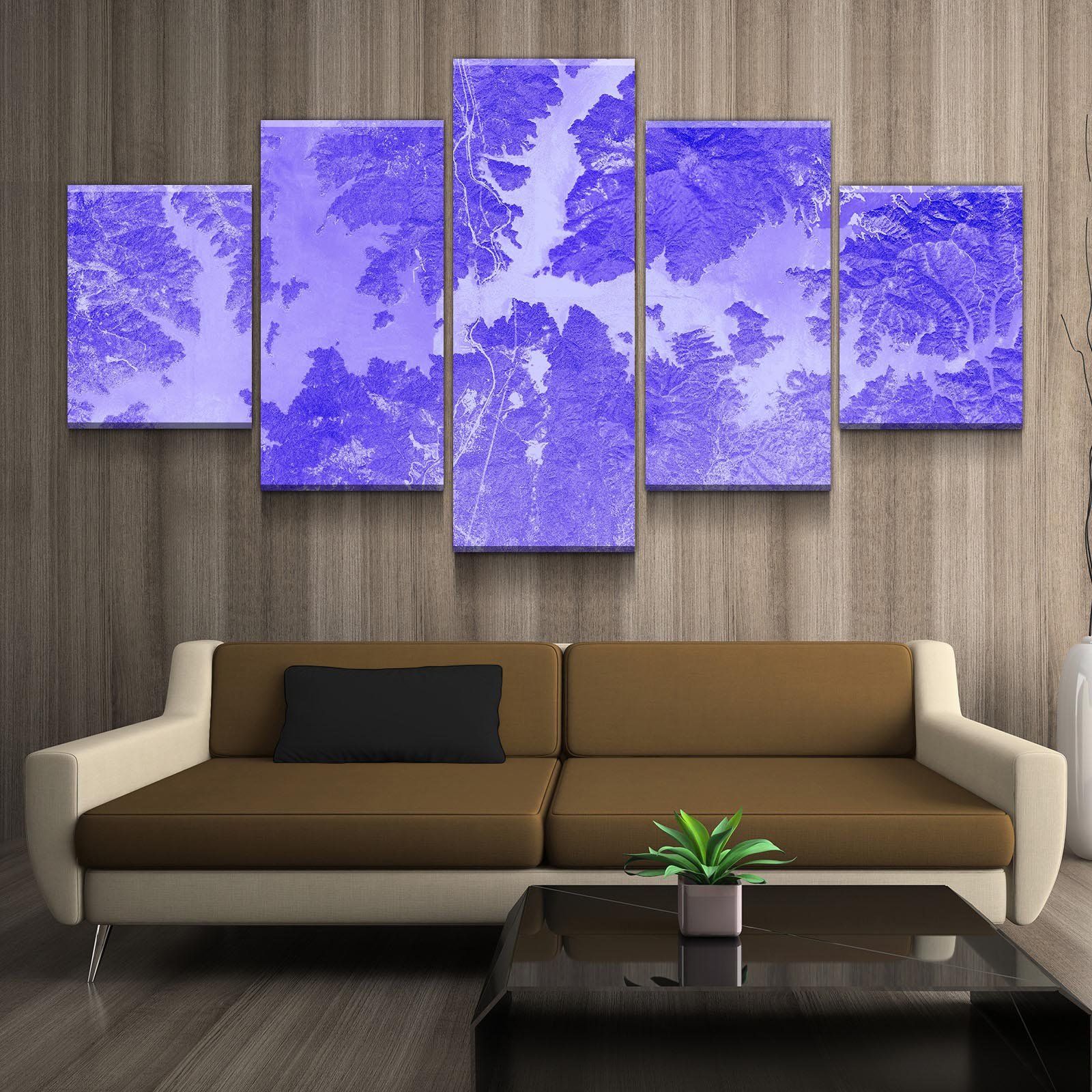Lake Shasta Art From Space | Regal Purple | Gallery Quality Canvas Wrap - Houseboat Kings