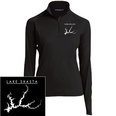 Lake Shasta Embroidered Sport-Tek Women's 1/2 Zip Performance Pullover | Thumb Holes - Houseboat Kings