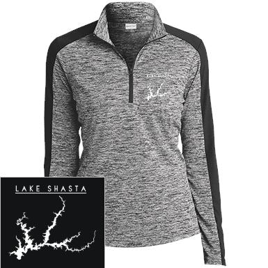 Lake Shasta Embroidered Sport-Tek Women's Electric Heather 1/4-Zip Pullover - Houseboat Kings