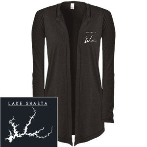 Lake Shasta Embroidered Women's Hooded Cardigan - Houseboat Kings