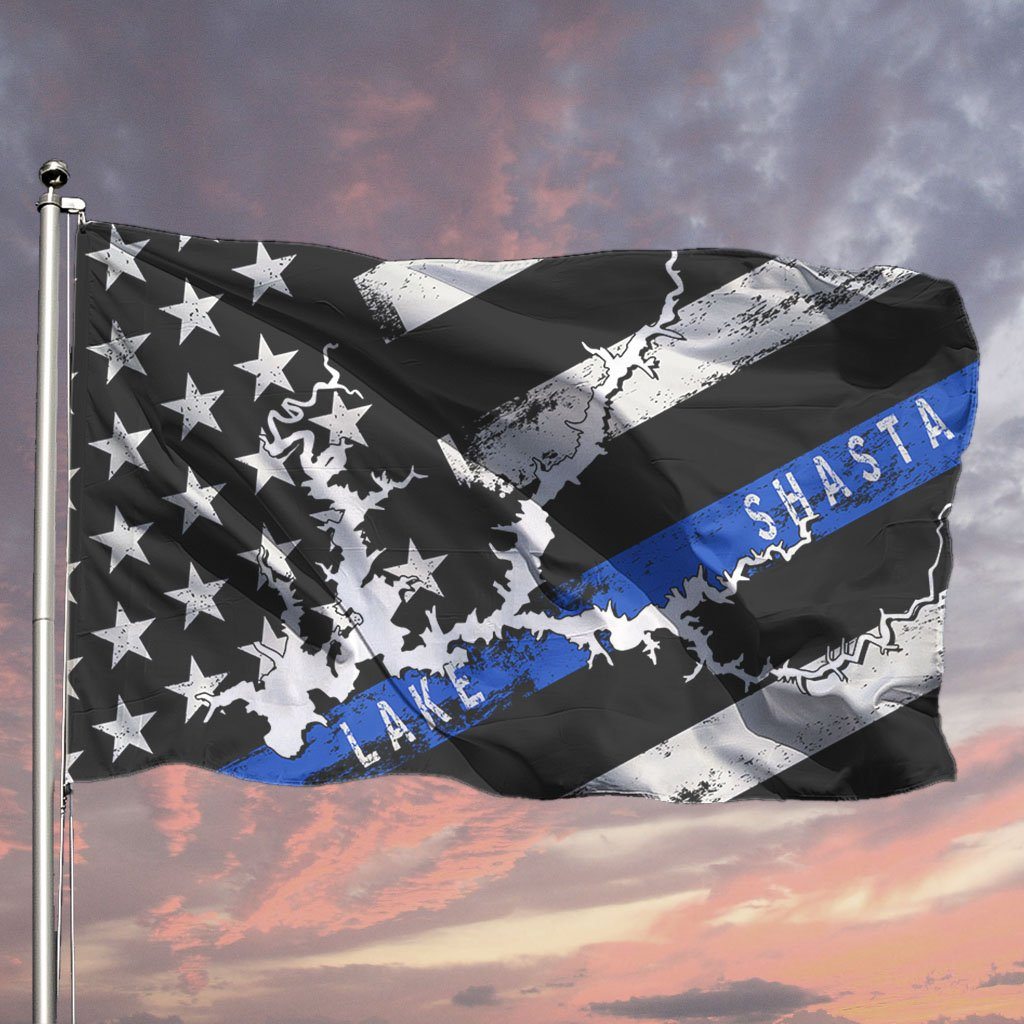 Lake Shasta Thin Blue Line American Flag - Houseboat Kings
