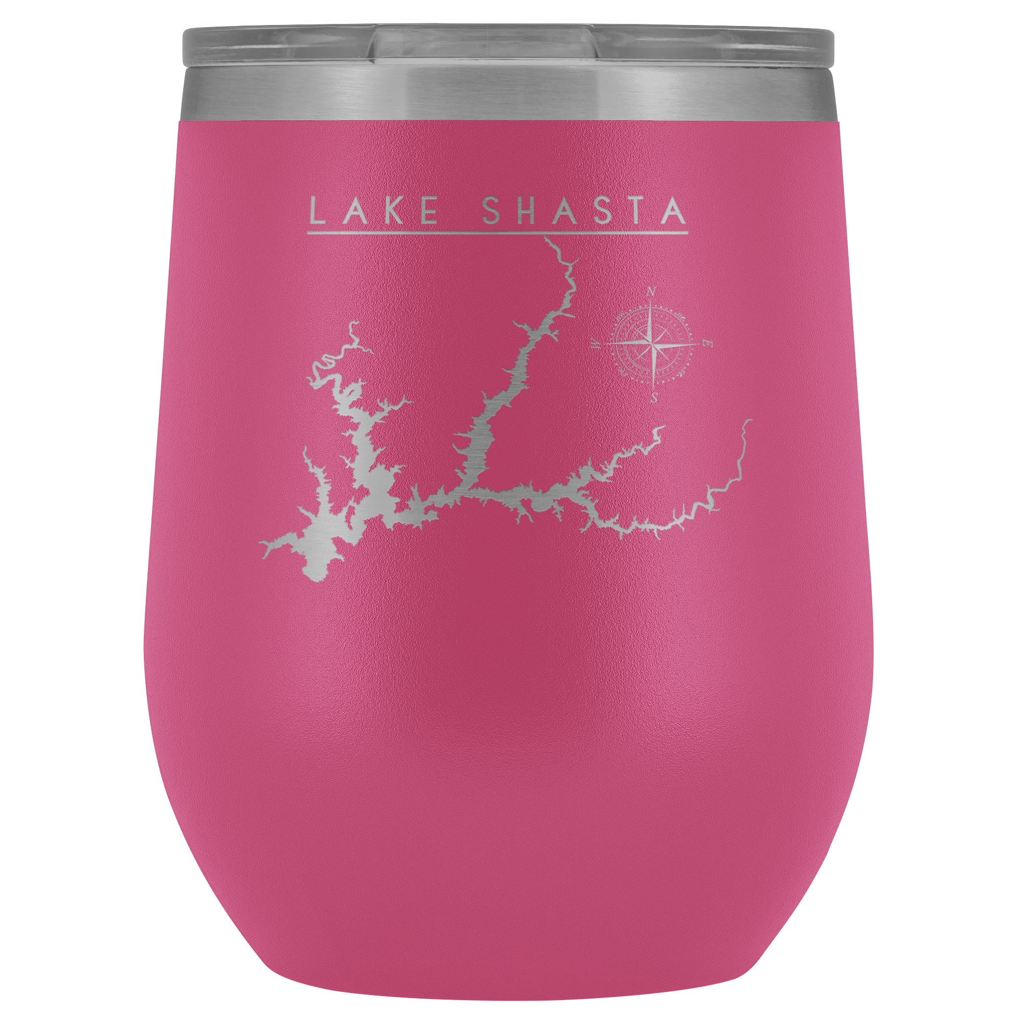 Lake Shasta Wine Tumbler | Laser Etched | Lake Gift - Houseboat Kings