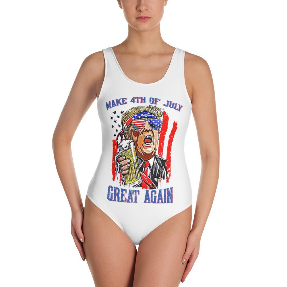 Make 4th Of July Great Again One-Piece Swimsuit - Houseboat Kings