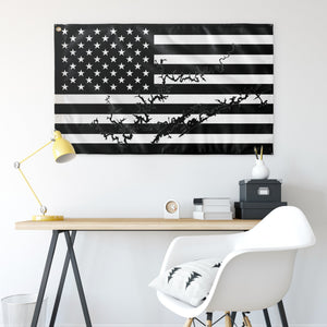 Noris Lake Black & White American Boat Flag Wall Art 