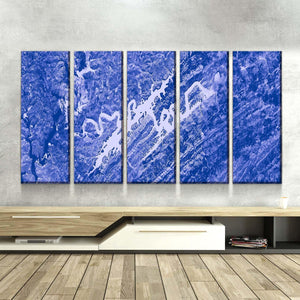Norris Lake Art From Space | Calming Blue | Gallery Quality Canvas Wrap - Houseboat Kings
