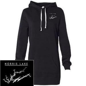 Norris Lake Embroidered Women's Hooded Pullover Dress - Houseboat Kings
