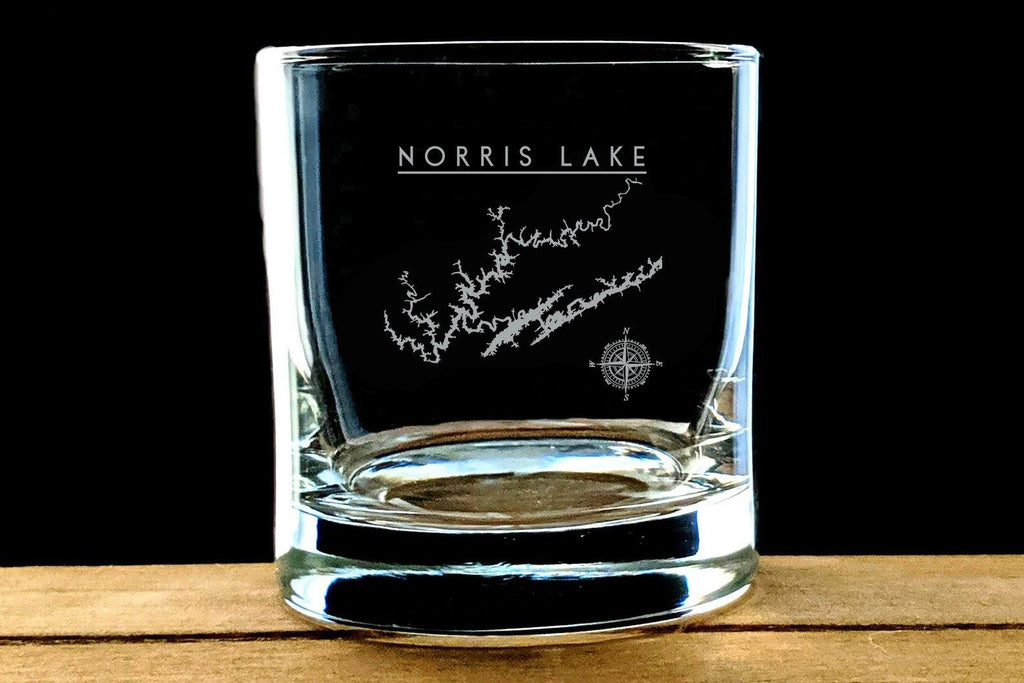 Norris Lake Laser Etched Wisky Glass - Houseboat Kings