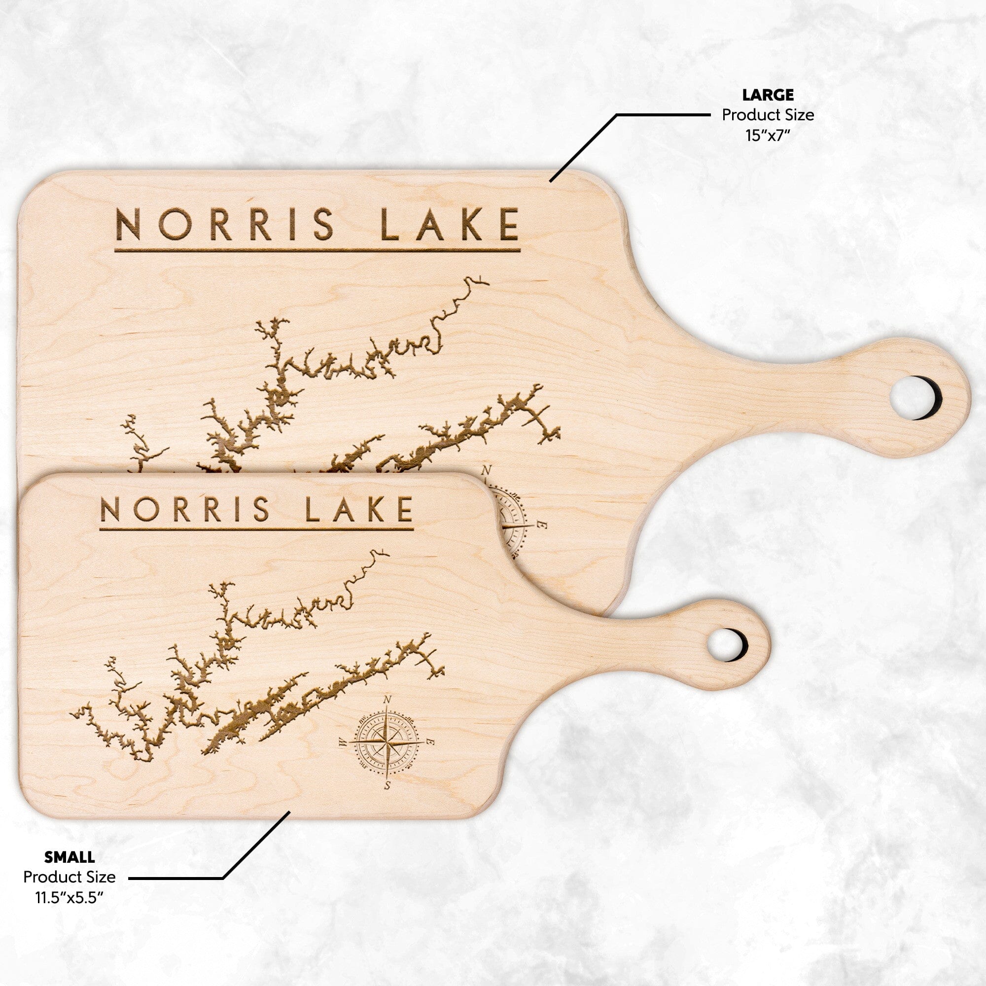 Norris Lake Map Cutting Board With Handle, Laser Etched, Lake Gift, Wedding Gift, Christmas Gift For Boaters, Chef Gift, Gift For Him, Gift For Her,Maple And Walnut Cutting Board Kitchenware 