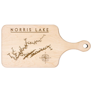 Norris Lake Map Cutting Board With Handle, Laser Etched, Lake Gift, Wedding Gift, Christmas Gift For Boaters, Chef Gift, Gift For Him, Gift For Her,Maple And Walnut Cutting Board Kitchenware 