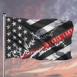 Norris Lake Thin Red Line American Flag - Houseboat Kings