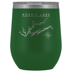 Norris Lake Wine Tumbler | Laser Etched | Lake Gift - Houseboat Kings