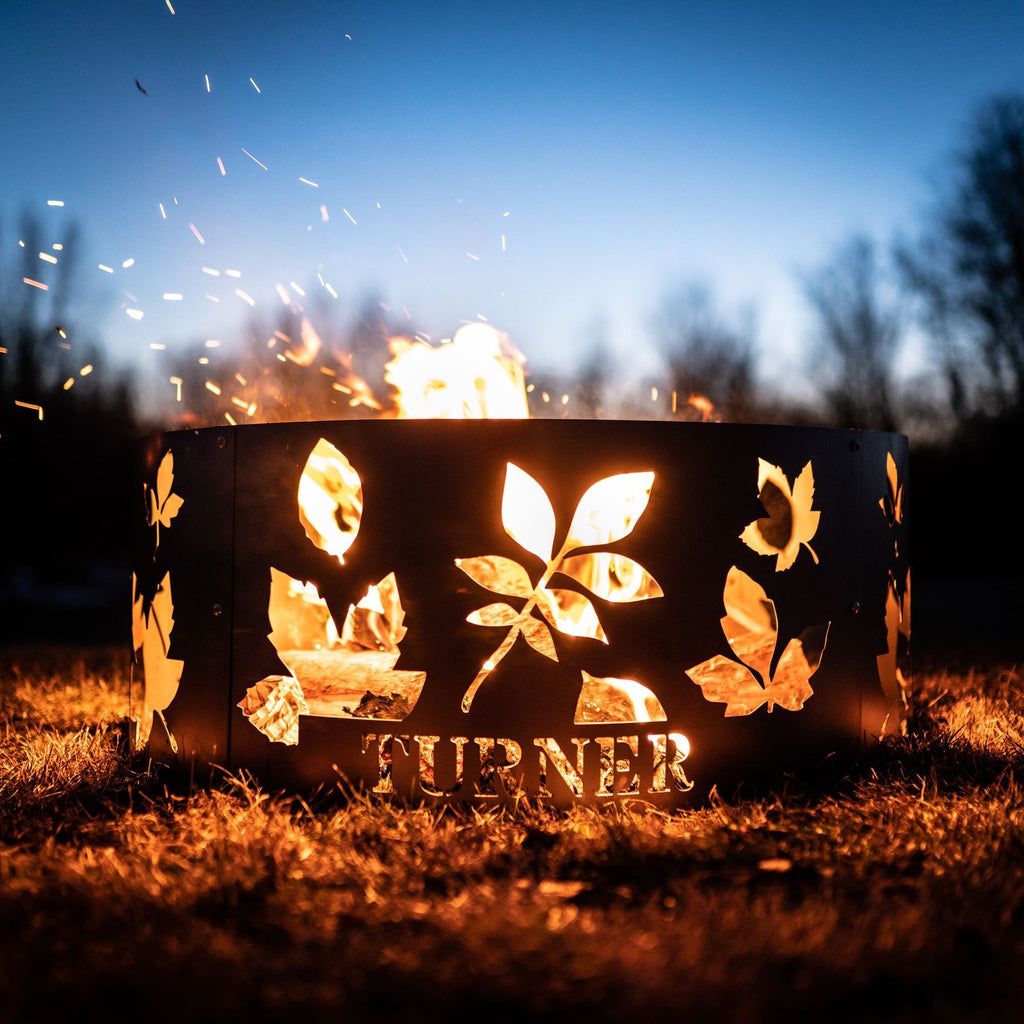Personalized Fall Leaves Fire Pit Ring Personalized-7 36 Fall Leaves 