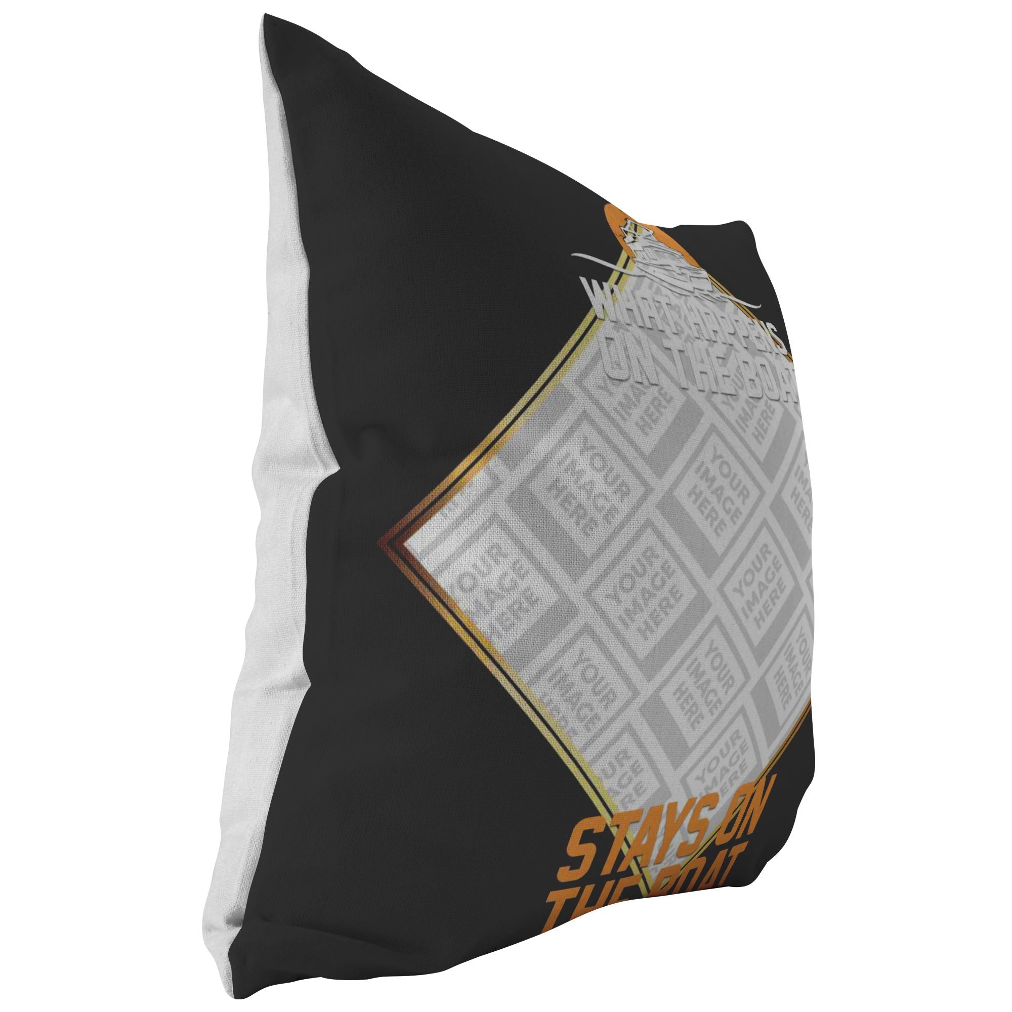 Personalized Pillow | What Happens On The Boat Stays On The Boat | Upload Your Own Picture! - Houseboat Kings