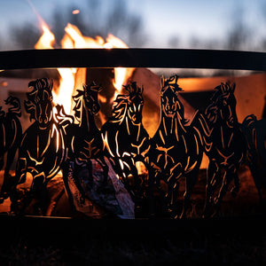 Personalized Running Horses Fire Pit Ring Personalized-7 