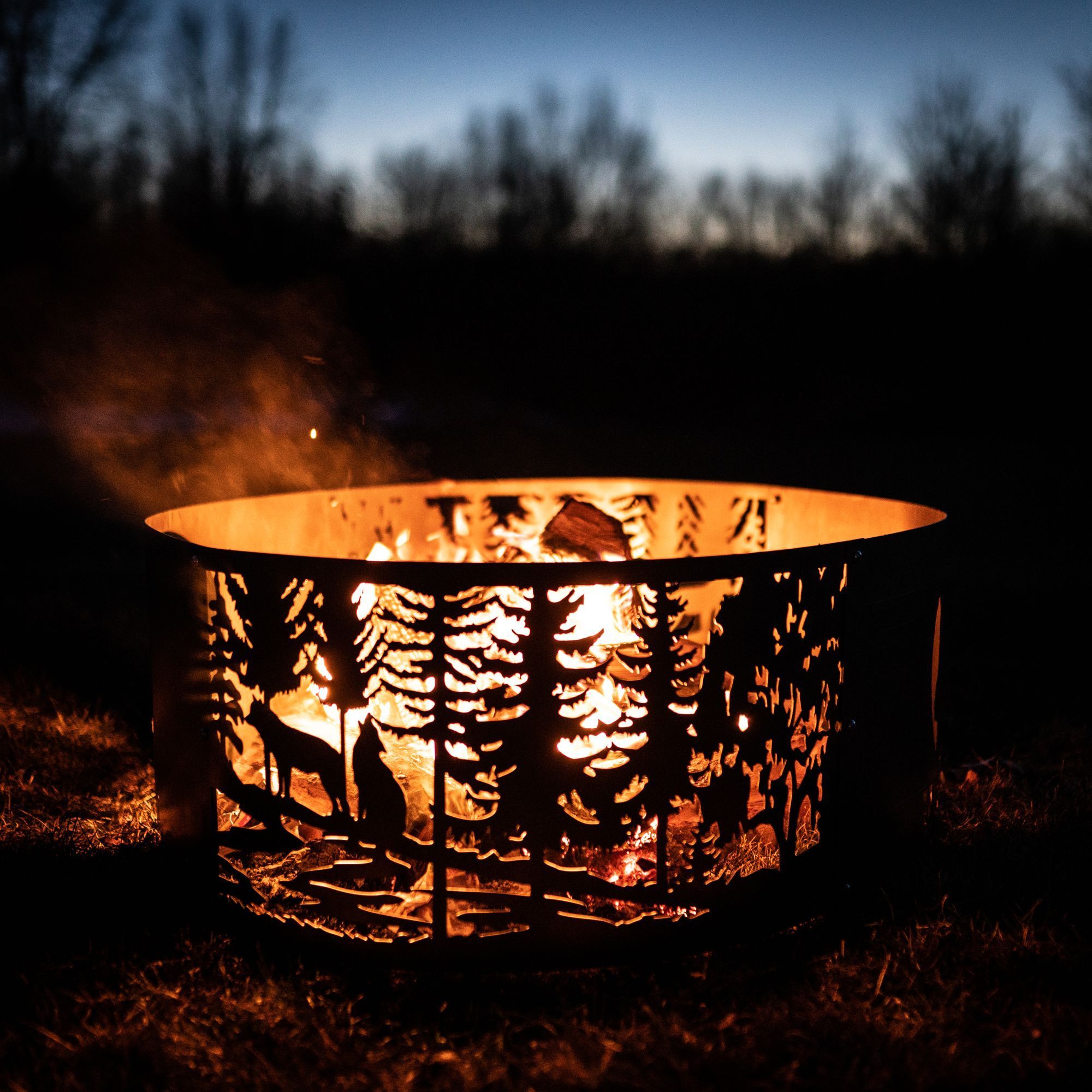 Personalized Wolves Fire Pit Ring Personalized-7 