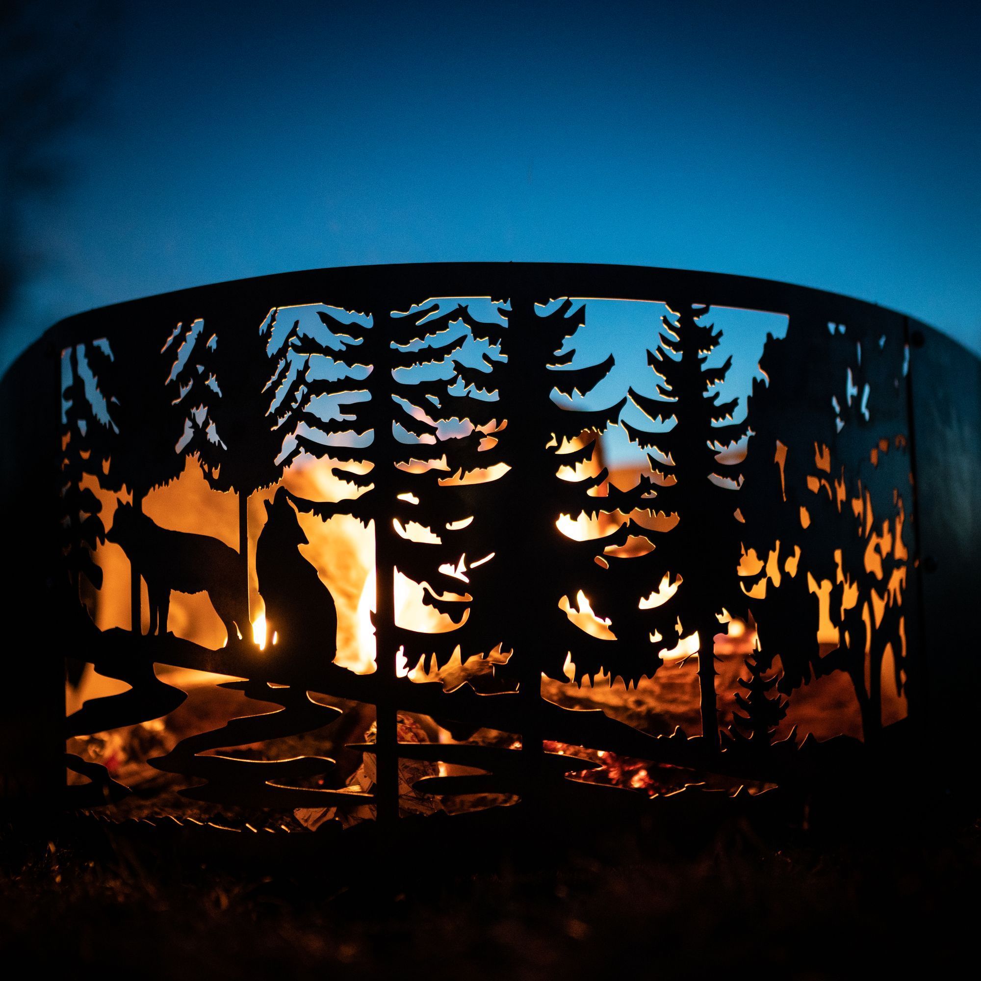 Personalized Wolves Fire Pit Ring Personalized-7 