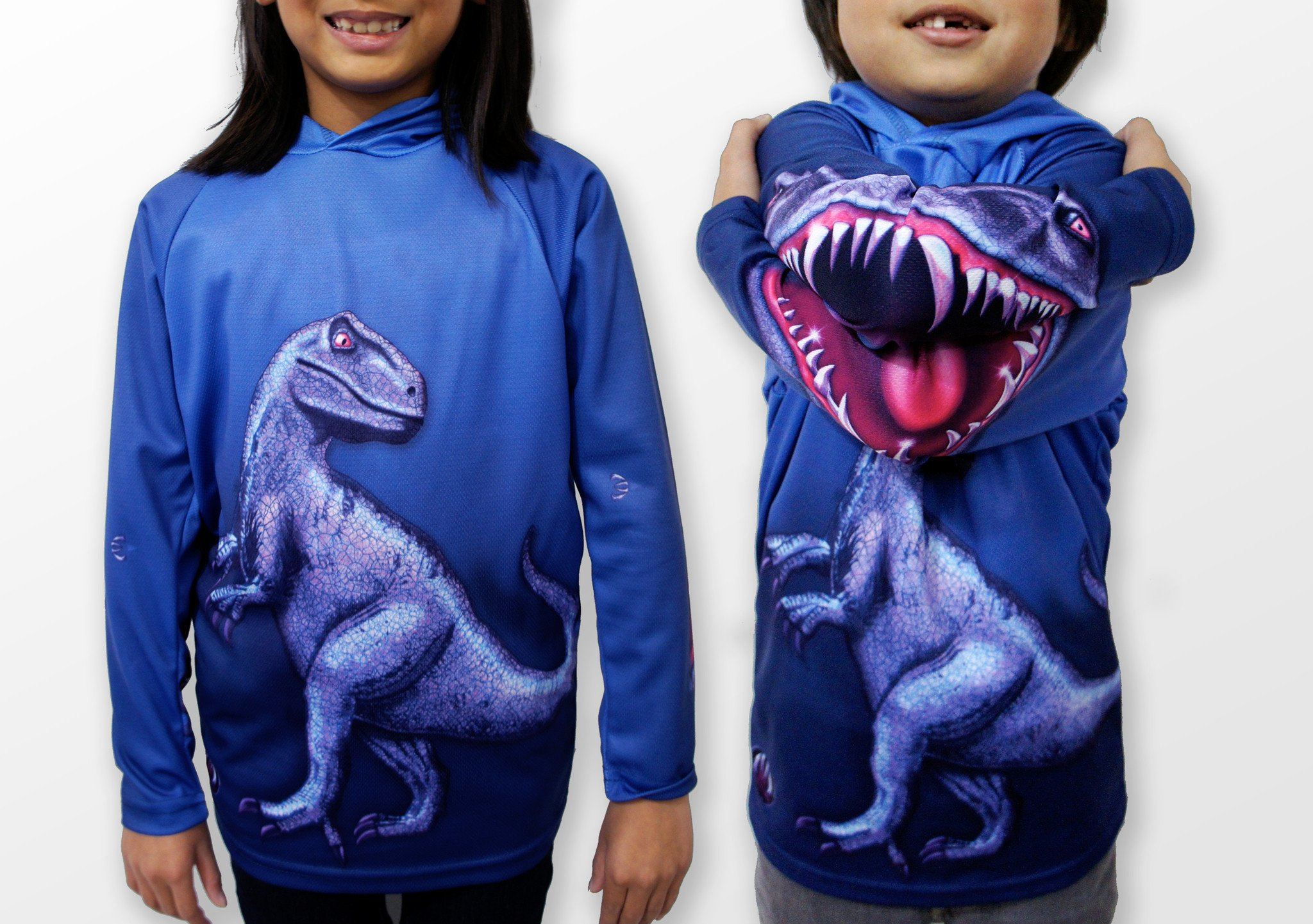 RAPTOR-IN-BLUE Hoodie Sport Shirt by MOUTHMAN® Kid's Clothing 