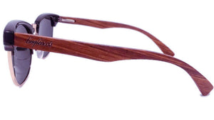 Real Walnut Wood Club Style Sunglasses, Polarized Sunglasses 