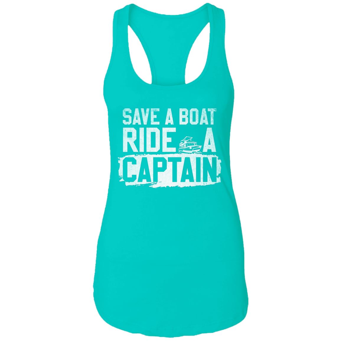 Save A Boat Ride A Captain Ladie's Premium Racerback Tank - Houseboat Kings