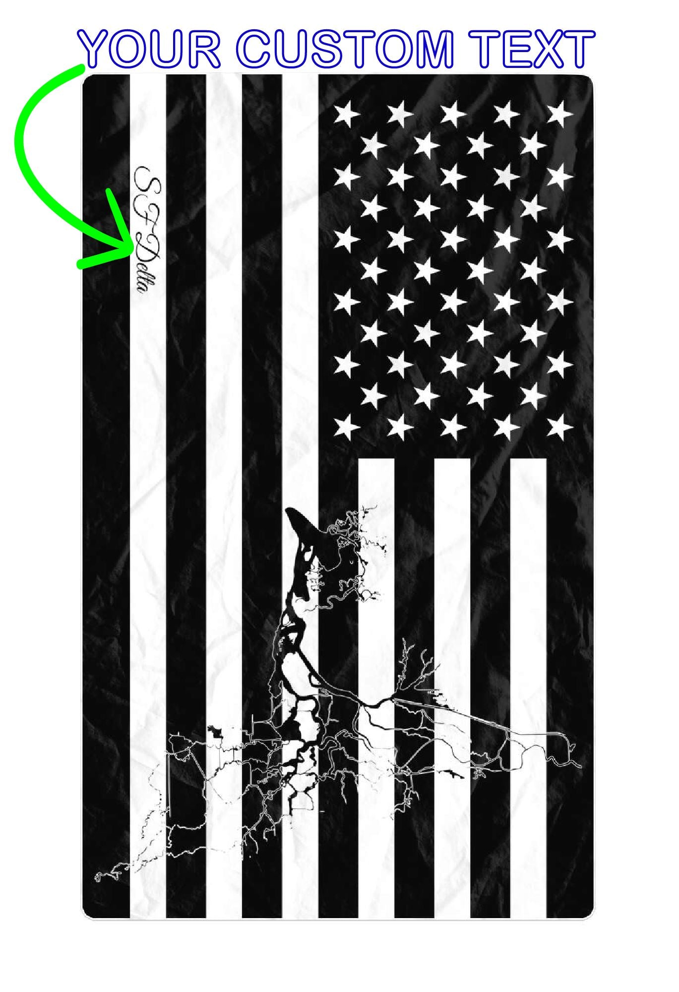 SF Delta Oversized Beach Towel - Black & White – Personalized Freeform Beach Towel - AOP 