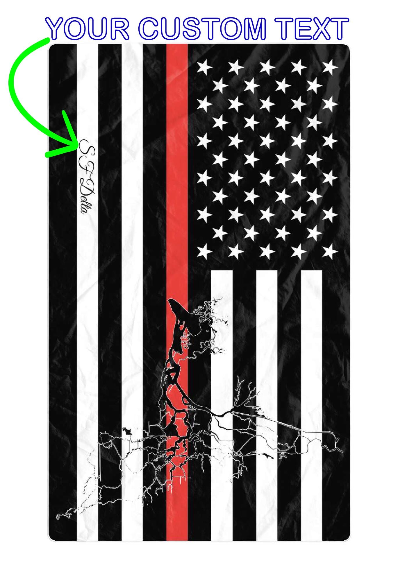 SF Delta Oversized Beach Towel - Thin Red Line – Personalized Freeform Beach Towel - AOP 