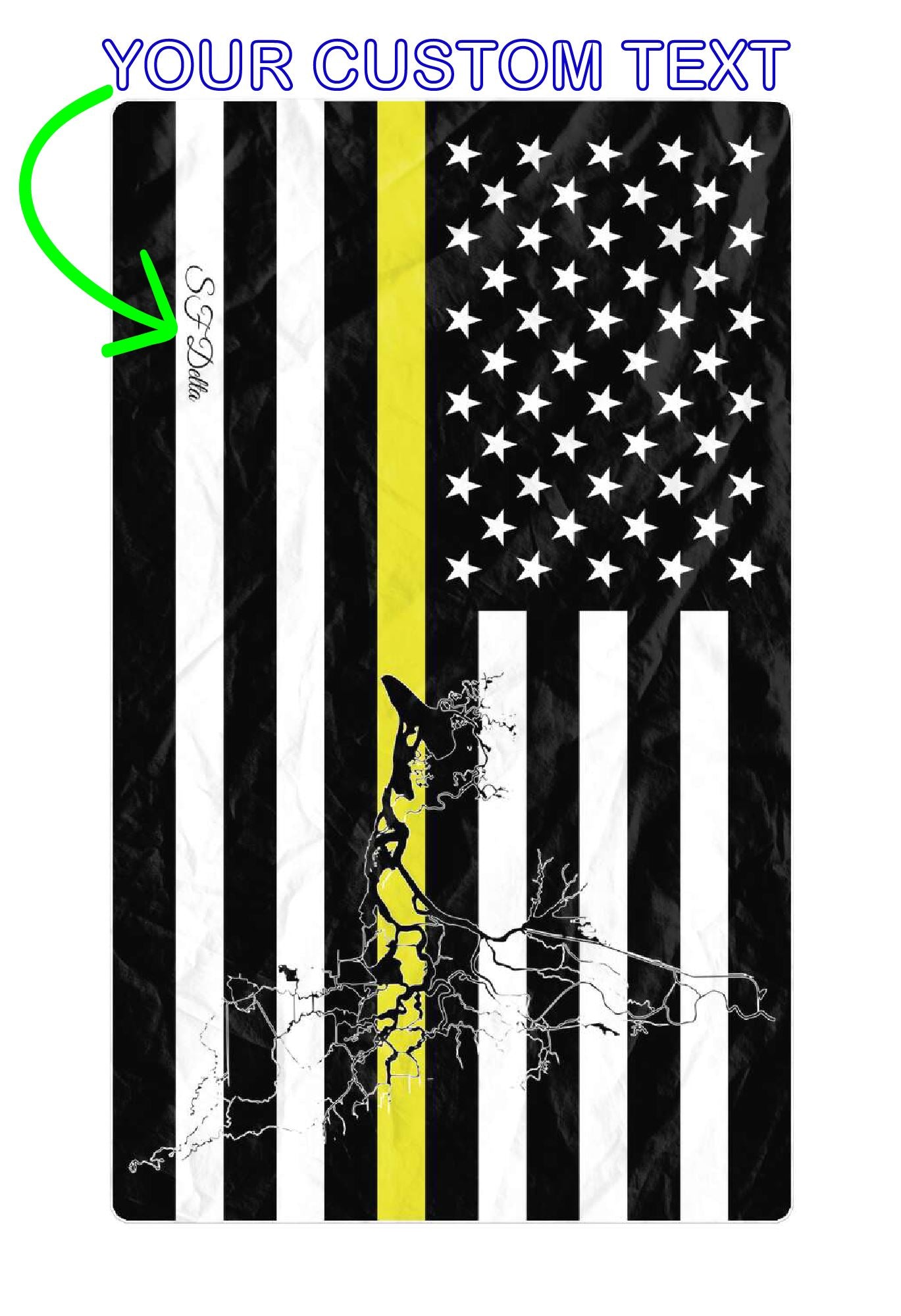 SF Delta Oversized Beach Towel - Thin Yellow Line – Personalized Freeform Beach Towel - AOP 