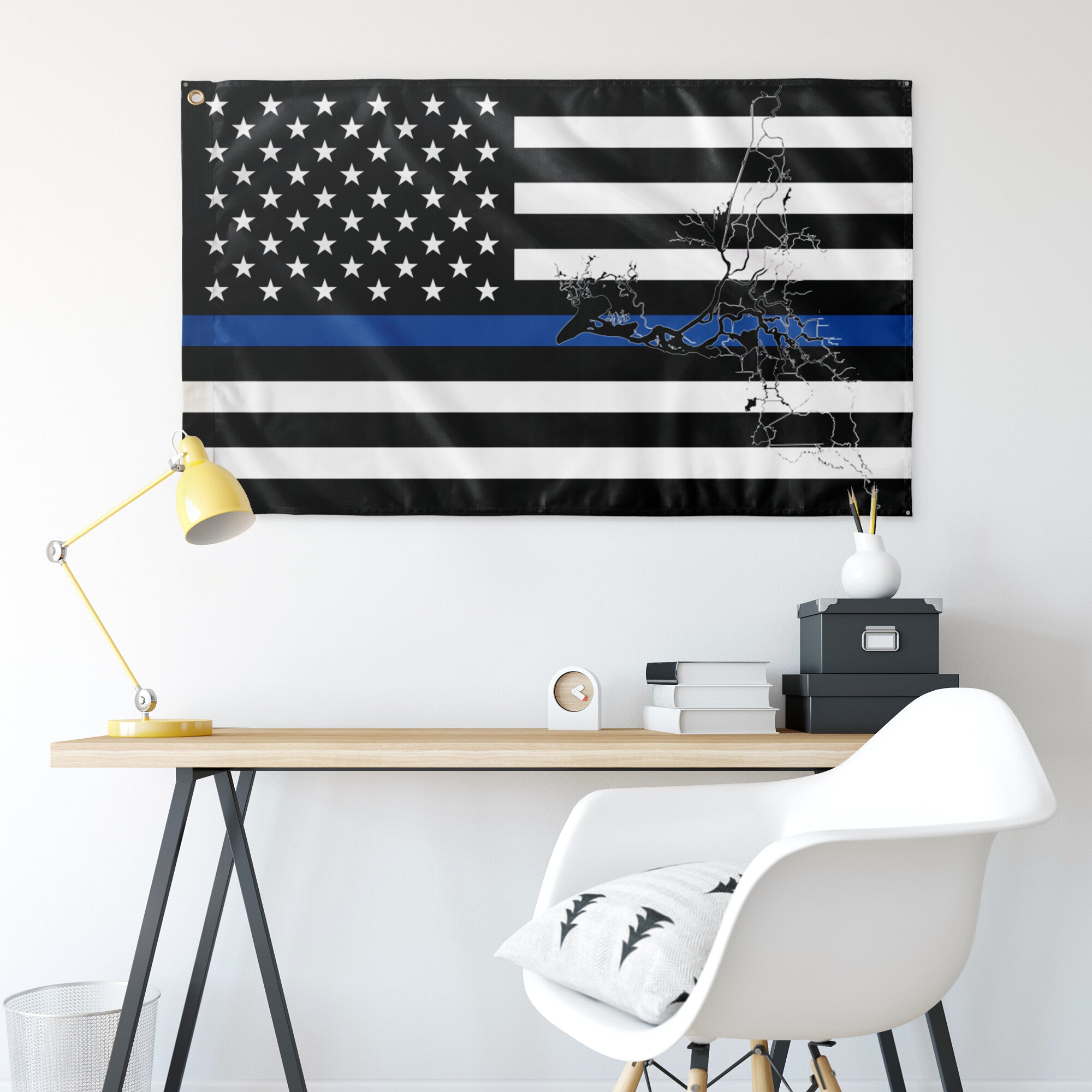 SF Delta Thin Blue Line American Boat Flag Wall Art 