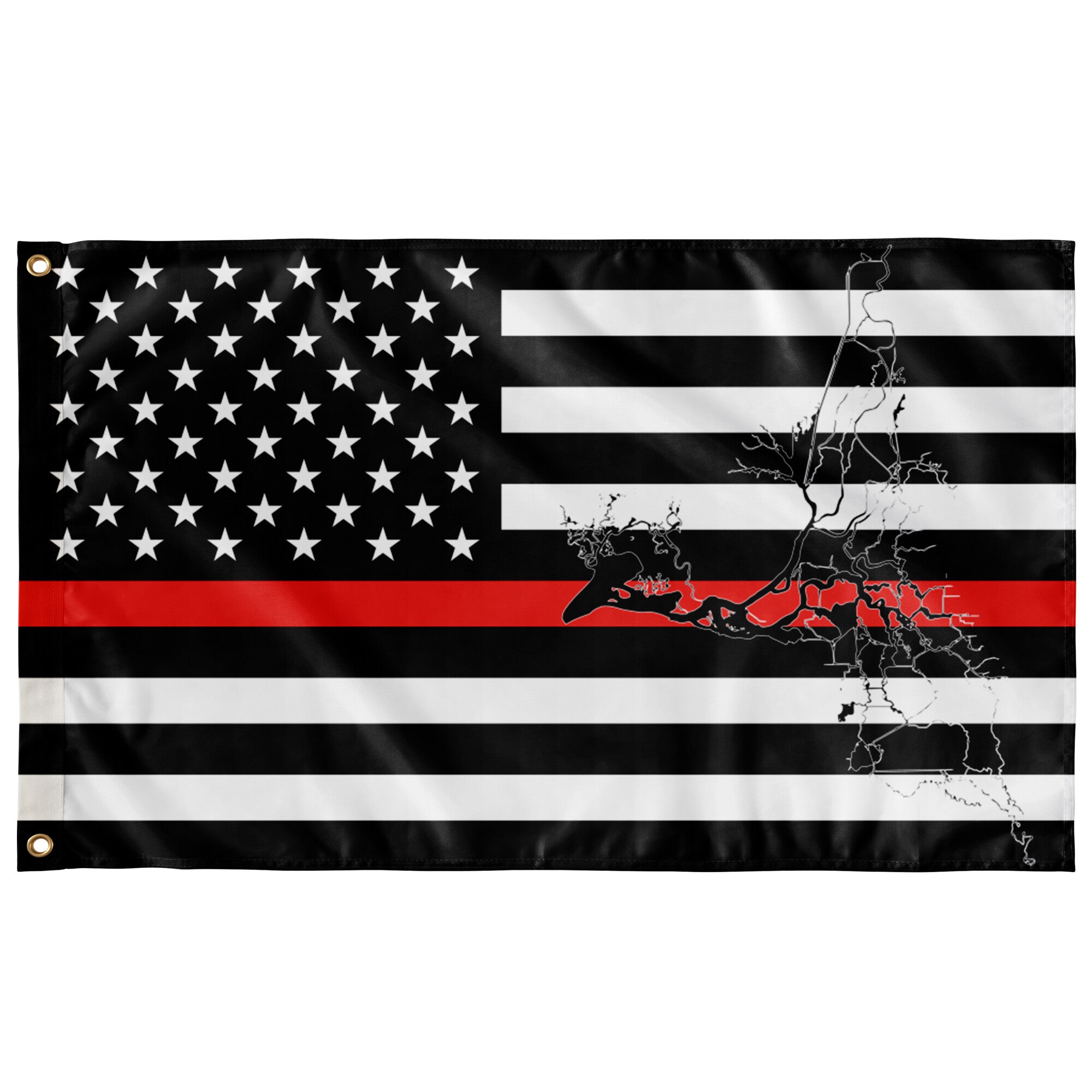 SF Delta Thin Red Line American Boat Flag Wall Art 