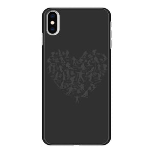 SKIING HEART_Grey Back Printed Black Hard Phone Case Accessories Apple iPhone Xs Max Black 