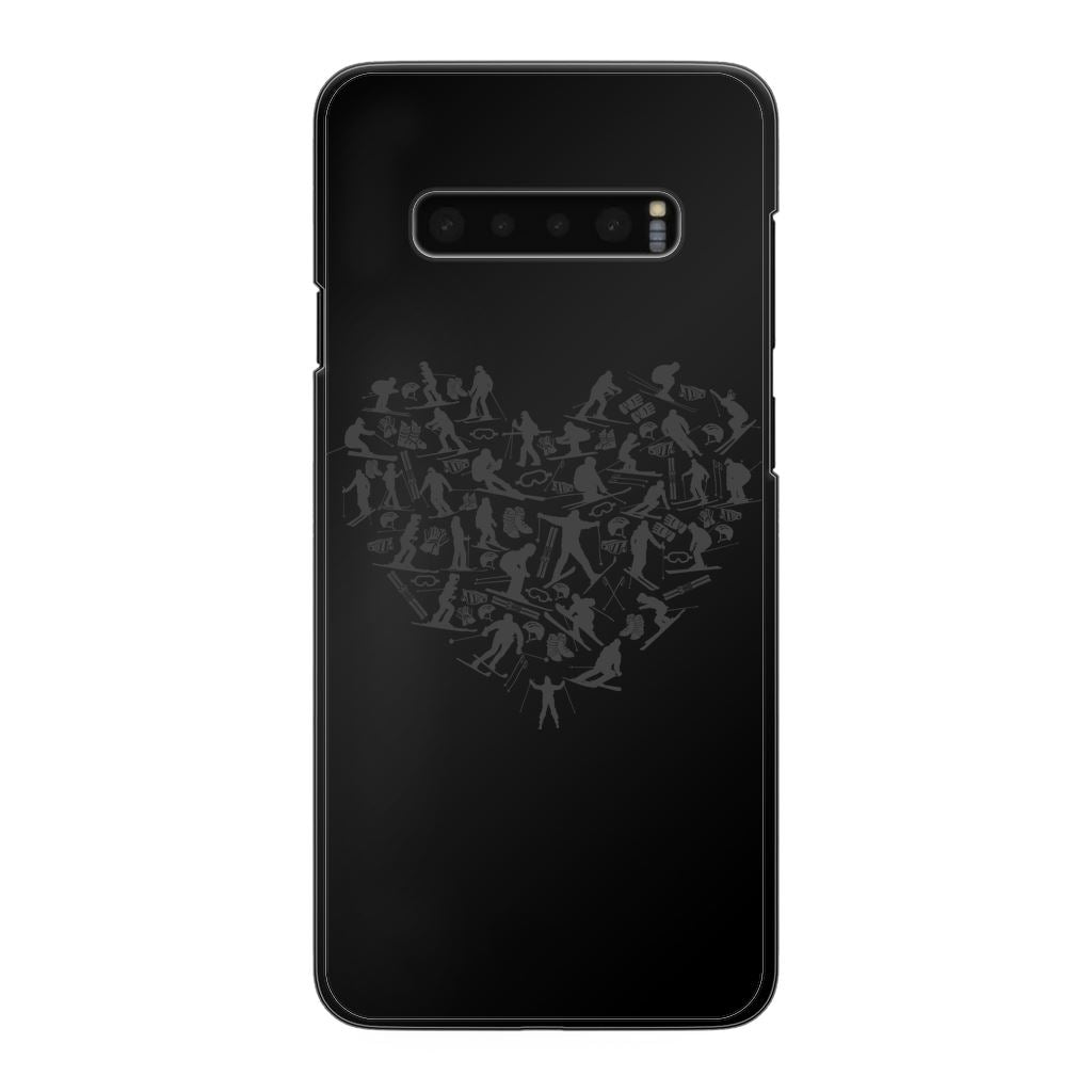 SKIING HEART_Grey Back Printed Black Hard Phone Case Accessories Samsung Galaxy S10 Black 