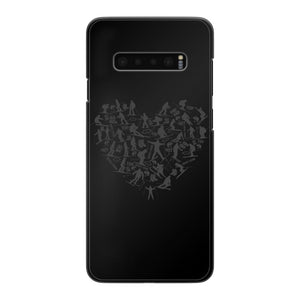 SKIING HEART_Grey Back Printed Black Hard Phone Case Accessories Samsung Galaxy S10 Black 