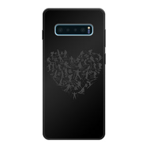 SKIING HEART_Grey Back Printed Black Soft Phone Case Accessories Samsung Galaxy S10 Plus black Soft Case Black 